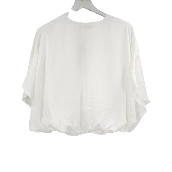 RAMY BROOK Top NEW Size M Aileen in Ivory $325 Wrap Front 3/4 Sleeves Blouse - Picture 3 of 6